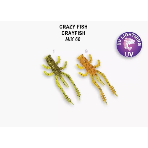 Силиконовая приманка мягкая съедобная Crazy Fish Crayfish 1.8