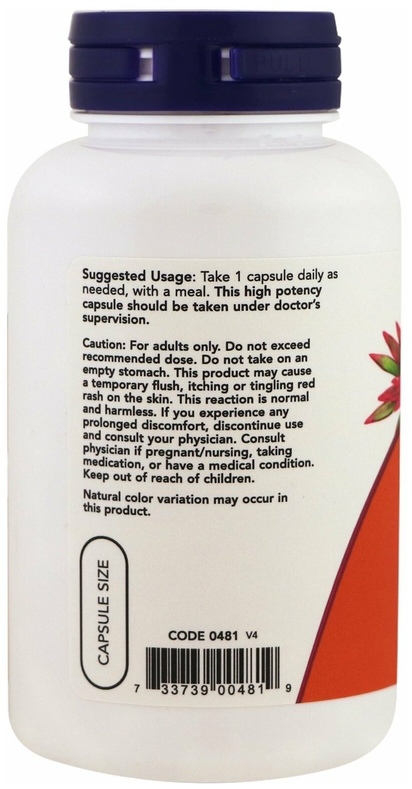Изображение Капсулы NOW Niacin, 500 мг, 100 шт.