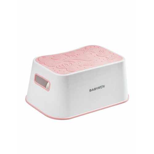 Стульчик-подставка BABYROX Step Stool белый с розовым 2063. PI