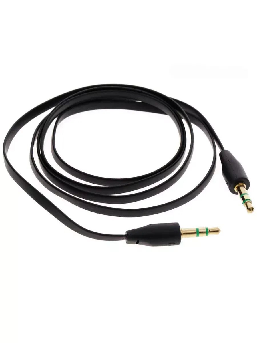 AUX кабель в машину mini jack 35 mm цвет черный длина 1 метр