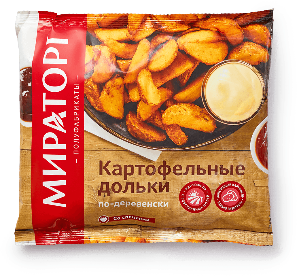 Картофельные дольки Мираторг "По-деревенски", замороженные, с чесноком, 400 г