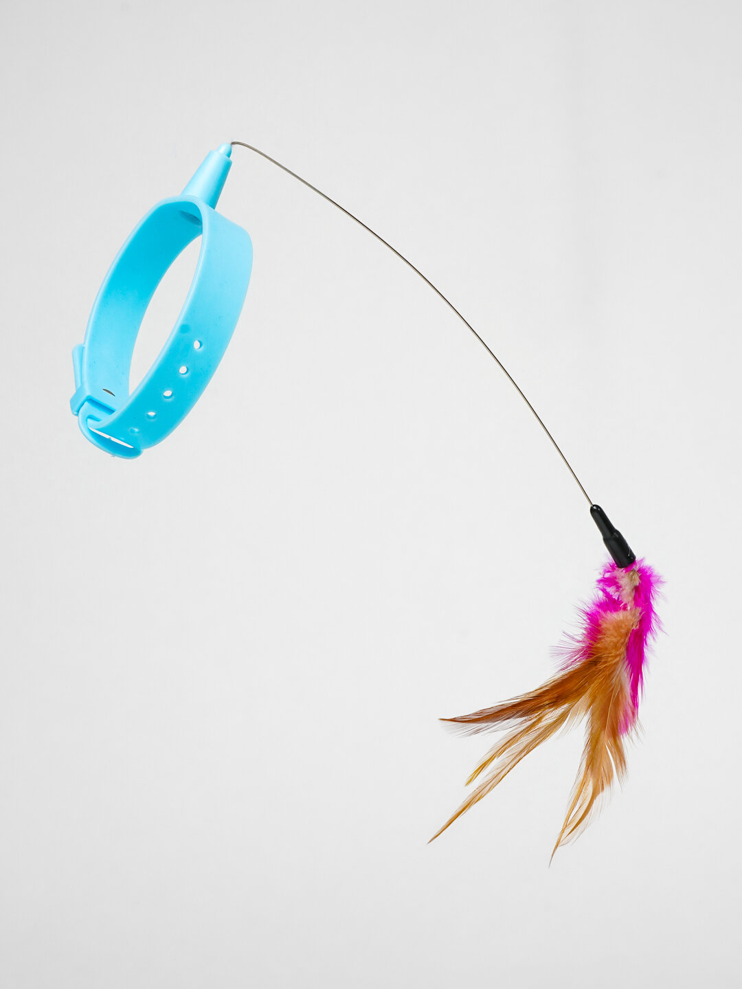 Игровой ошейник с перышком и бубенчиком для кошек У006-CN-158, Голубой — фото 1