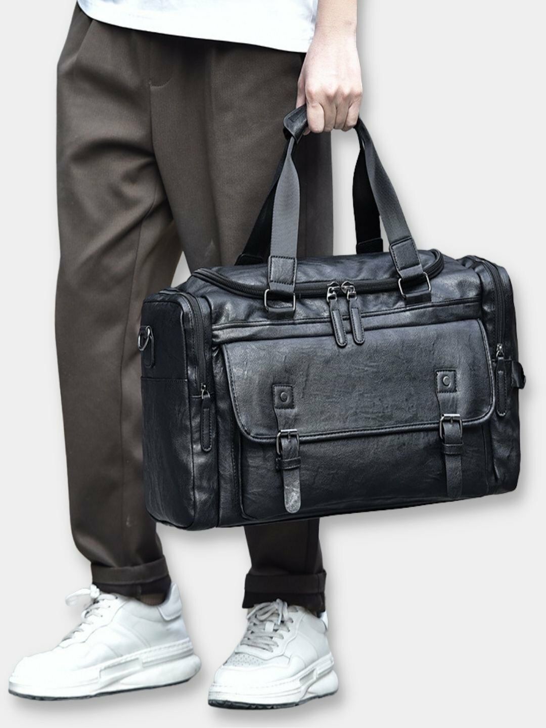 Сумка дорожная , 35 л, 15х28х51 см, ручная кладь, черный — фото 1