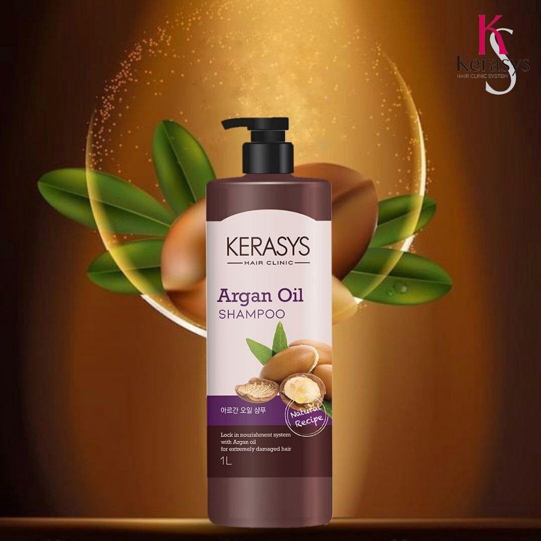 Шампунь KeraSys Argan Oil, для сухих волос, с дозатором, 1000мл