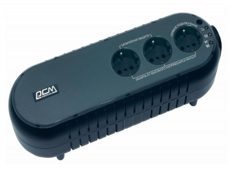 Источник бесперебойного питания Powercom Back-UPS WOW, OffLine, 700VA/350W, Tower, 3xSchuko outlets(1 Surge & 2 batt), USB (37371)