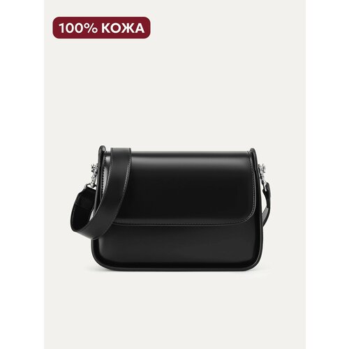 Сумка кросс-боди JACK ARNO, фактура гладкая, черный