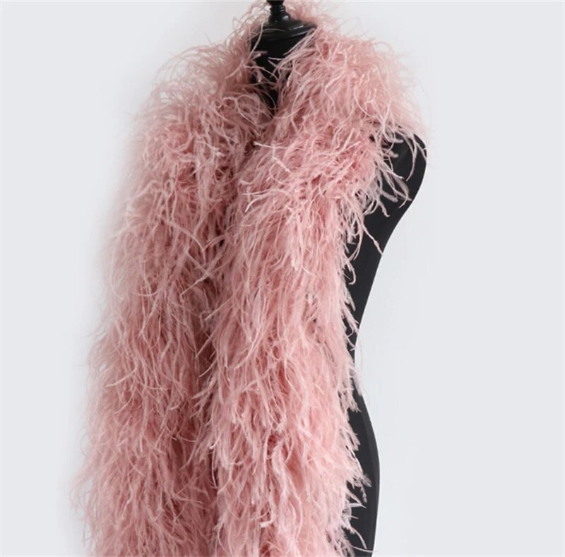 Боа из страусиных перьев WZBDECOR 2 и 3 м Розовый, 6Ply 2 meter, leather pink