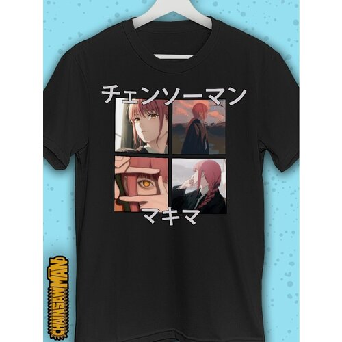 фото Футболка размер 50, белый, черный хилари аниме