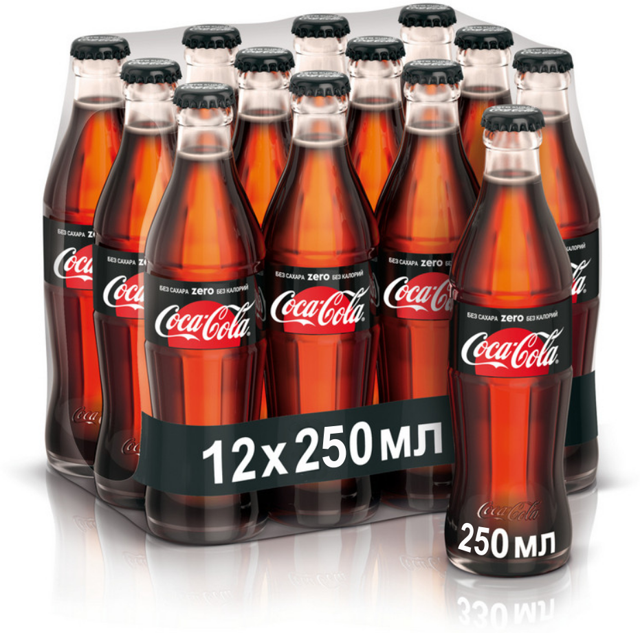Газированный напиток Coca-Cola Zero, стекло, 0.25 л, 12 шт - фотография № 4
