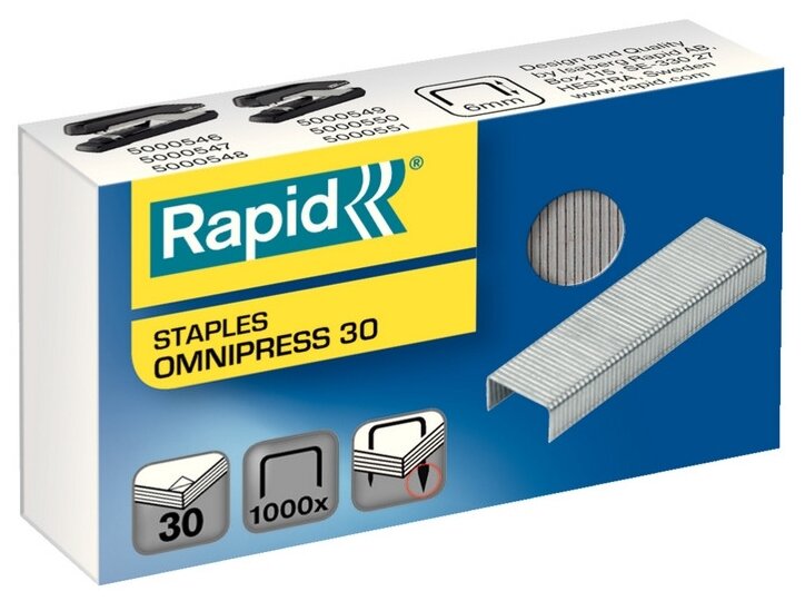 Rapid Скобы для степлера Omnipress 30 №24/6 1000 штук