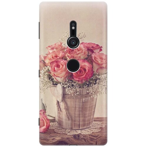 фото Re:pa накладка transparent для sony xperia xz2 с принтом "винтажные розы"