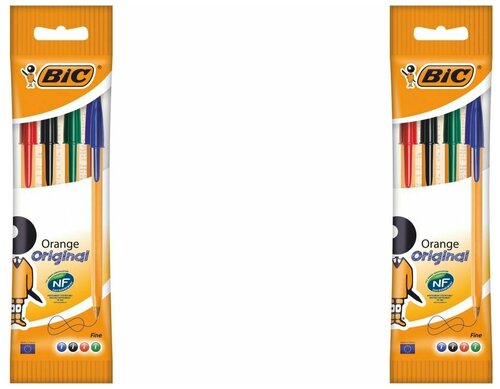 Bic Набор ручек шариковых неавтоматических Orange, 4 цвета, 2 шт