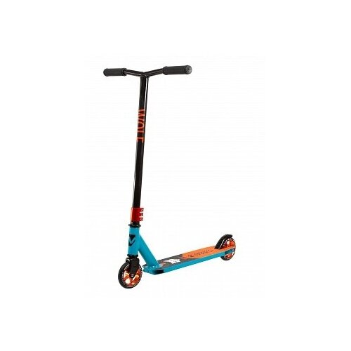 фото Самокат трюковой novatrack wolf 100 alloy el (2021) черный/синий