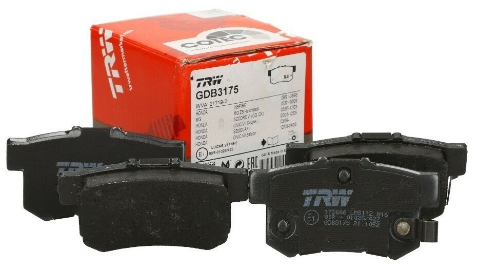 Дисковые тормозные колодки передние TRW GDB3175 для Rover, Honda, MG