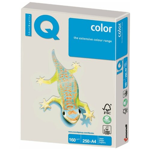Бумага IQ Color А4 160 г/м² 250 лист. серый GR21
