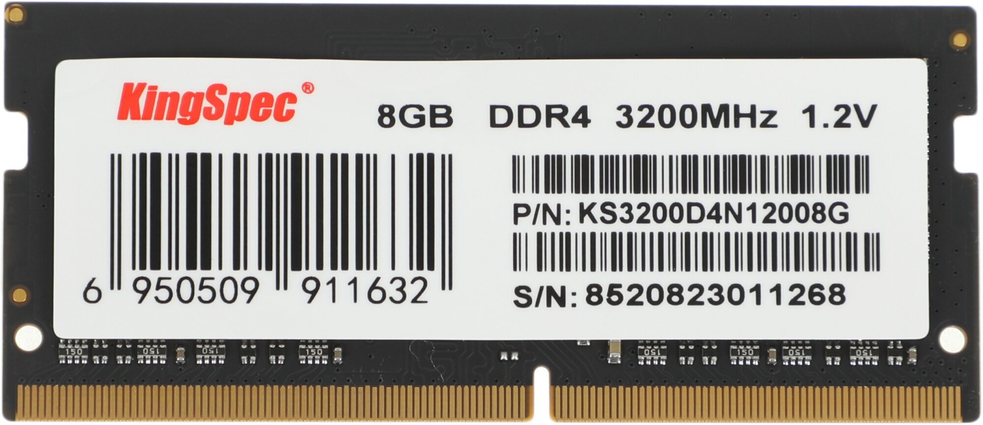 Оперативная память Kingspec DDR4 - 8GB, 3200 МГц, SO-DIMM, RTL (ks3200d4n12008g)