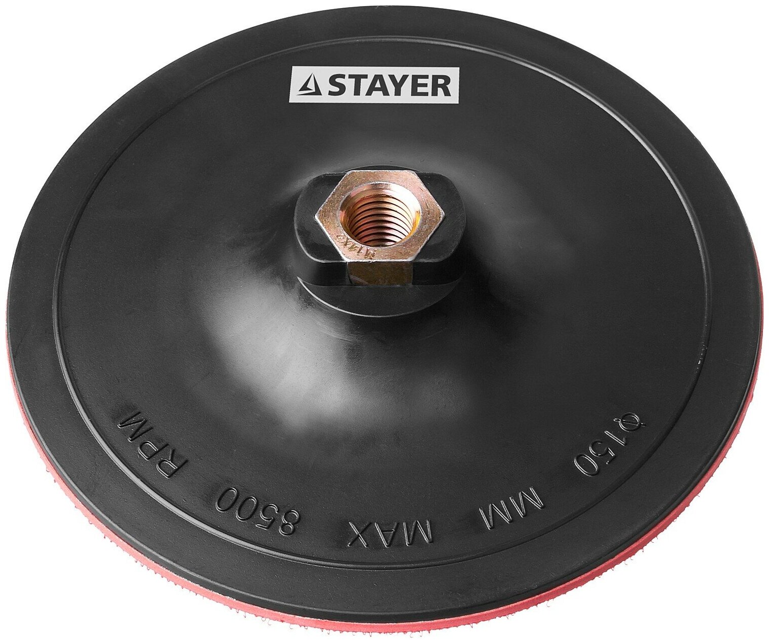 STAYER М14, d 150 мм, пластиковая, жесткая опорная тарелка на липучке для УШМ (35742-150)