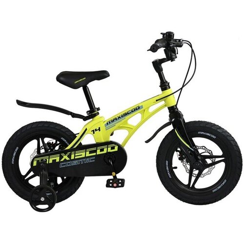 Велосипед 14 Maxiscoo Cosmic делюкс плюс, цвет желтый матовый 9631034 велосипед maxiscoo cosmic стандарт 18 2022 one size фиолетовый