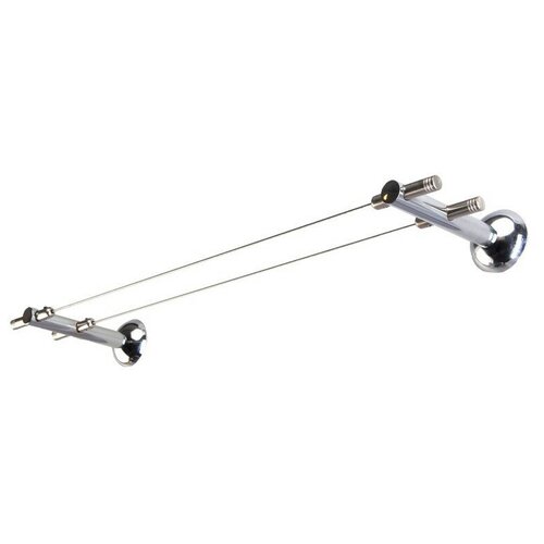 Карниз двухрядный троссовый 3.5 м для стены цвет хром