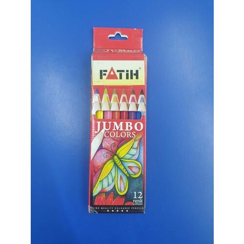 фото Набор цветных карандашей jumbo colors 12 цветов fatih