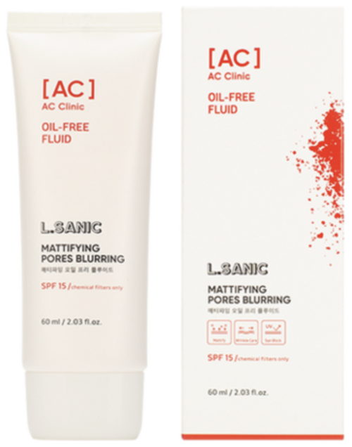 Матирующий флюид дневной суперлёгкий L.Sanic AC Clinic Mattifying Oil-Free Fluid SPF 15, 60 мл