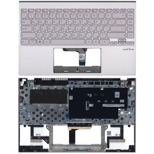 Клавиатура для ноутбука Asus ZenBook 14 UX425J UX425JA топкейс серебристый 5590₽