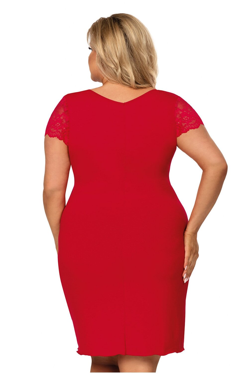Сорочка, Donna Tess plus nightdress Red, 6XL, Красный - фотография № 2