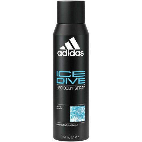 Дезодорант-спрей для тела Adidas Body Spray Ice Dive для мужчин 48 часов 150 мл (из Финляндии) мужская парфюмерия adidas дезодорант стик для мужчин ice dive