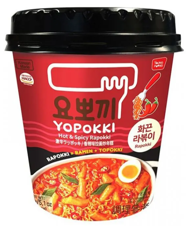 Yopokki Hot & Spicy Cup Rapokki Рапокки остро-пряные 145гр