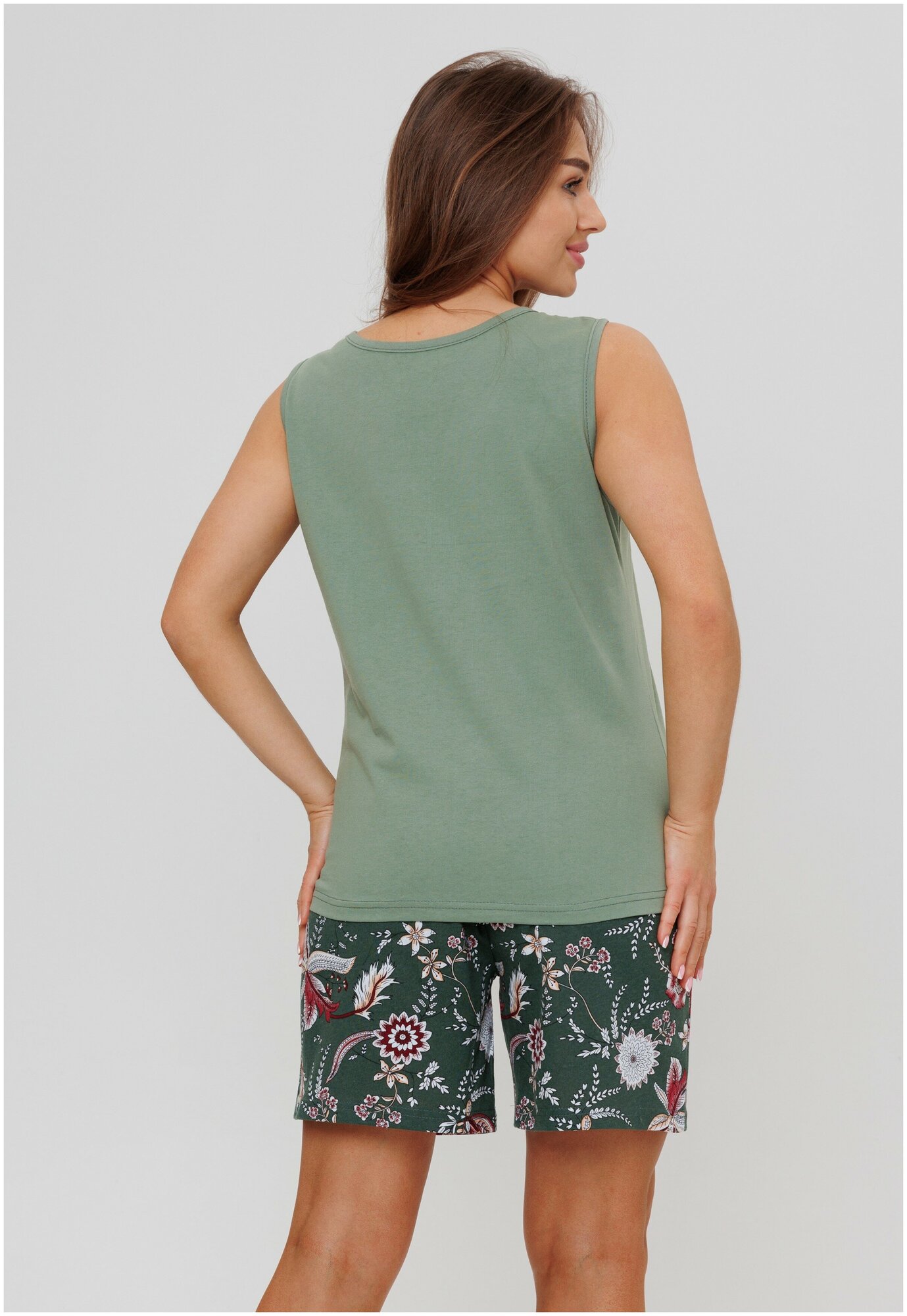 Пижама с шортами Modellini 1729 зеленый - фотография № 9