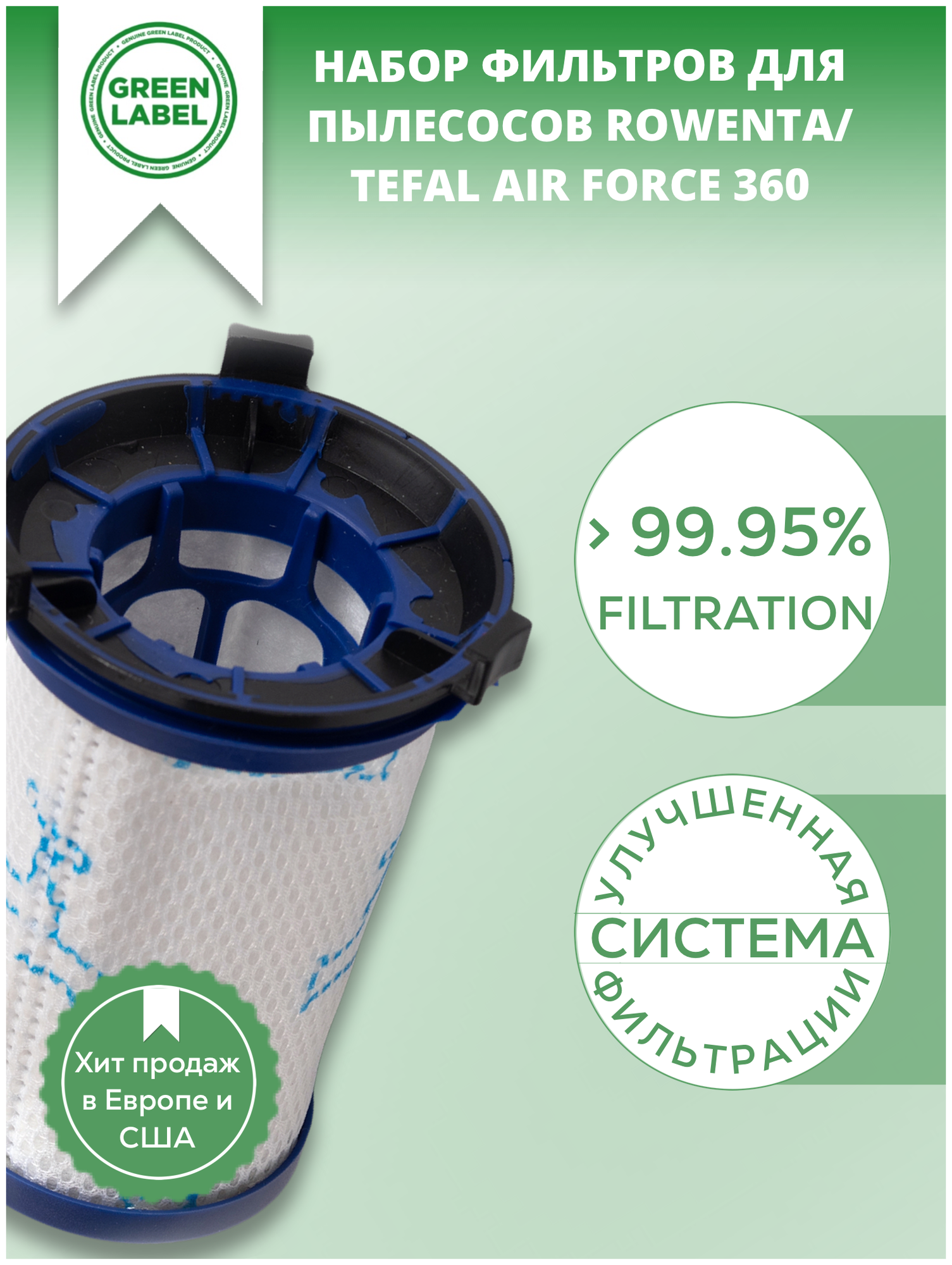 Набор фильтров ZR009001 для пылесосов Rowenta Tefal Air Force 360 (RH9086) RH9086WO RH9059 X-pert Essential TY90* TY73* X-Pert Essential 260 TY73* - фотография № 3