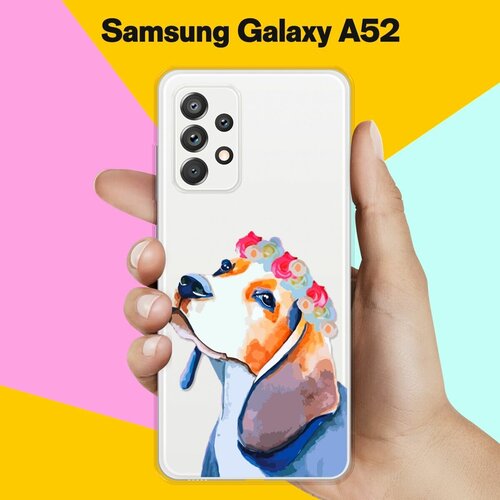 Силиконовый чехол Бигль на Samsung Galaxy A52 силиконовый чехол уставший бигль на samsung galaxy a52