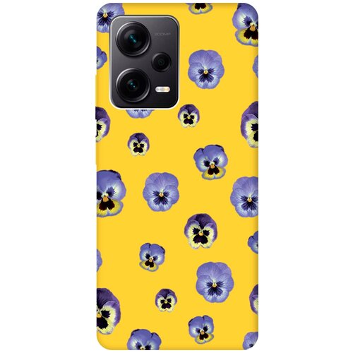 Матовый чехол Pansies для Xiaomi Redmi Note 12 Pro / Note 12 Pro+ / Note 12 Explorer Edition с 3D эффектом желтый матовый чехол cheers для xiaomi redmi note 12 pro note 12 pro note 12 explorer edition с 3d эффектом красный