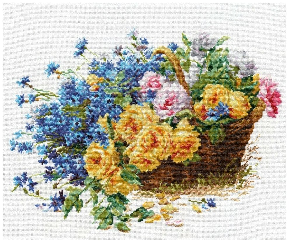 Розы и васильки #2-27 Алиса Набор для вышивания 40 x 30 см Счетный крест