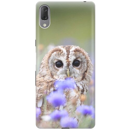 фото Gosso ультратонкий силиконовый чехол-накладка для sony xperia l3 с принтом "сова и васильки"