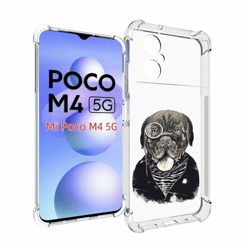 Чехол MyPads солидный песик для Xiaomi Poco M4 5G задняя-панель-накладка-бампер