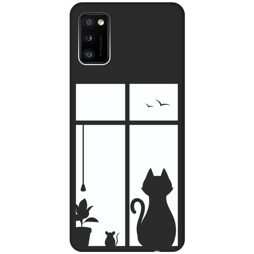 фото Re:pa чехол - накладка soft sense для samsung galaxy a41 с 3d принтом "cat and mouse" черный
