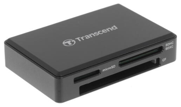 USB 3.0 кард-ридер Transcend RDF8K для карт памяти SD/microSD/CF/MSXC с поддержкой UHS-I, чёрный