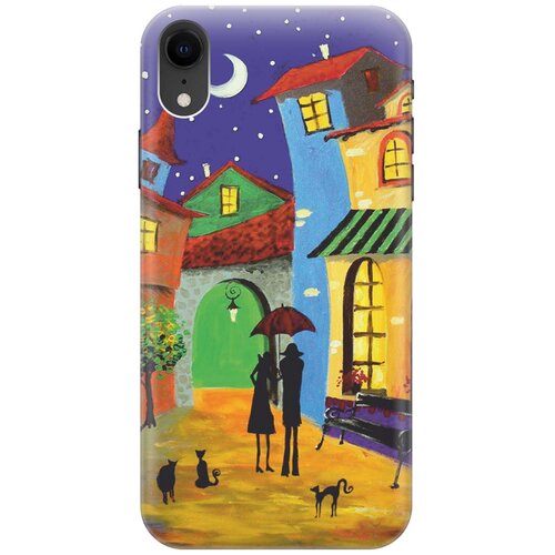 фото Re:paчехол - накладка artcolor для apple iphone xr с принтом "разноцветный город"