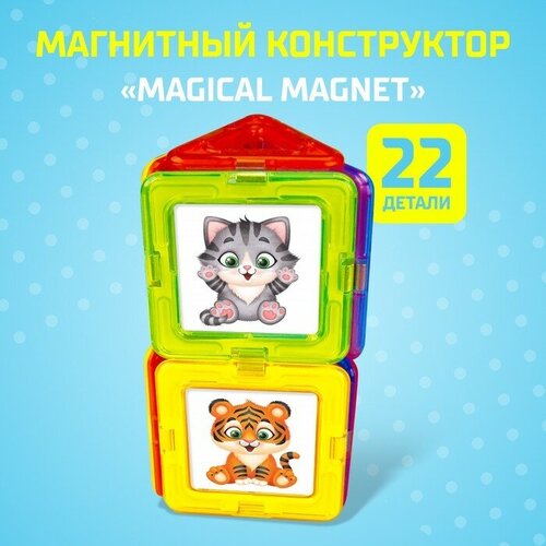 Магнитный конструктор Magical Magnet, 22 детали, детали матовые 1 шт