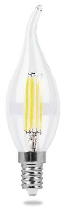 Типы/Лампочки/Филаментные Feron Лампа светодиодная филаментная Feron E14 7W 2700K Свеча на ветру Прозрачная LB-67 25727