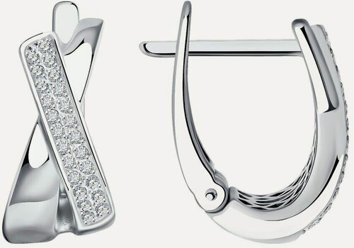 Изображение товара Серьги, белое золото, 585 проба, бриллиант