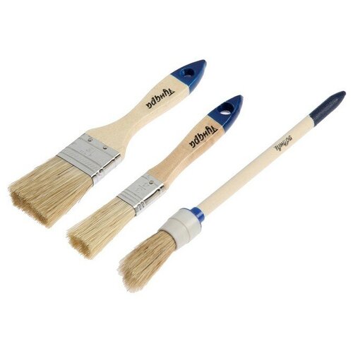 Набор кистей тундра плоские круглая 20 38 20 мм 3 шт 303₽