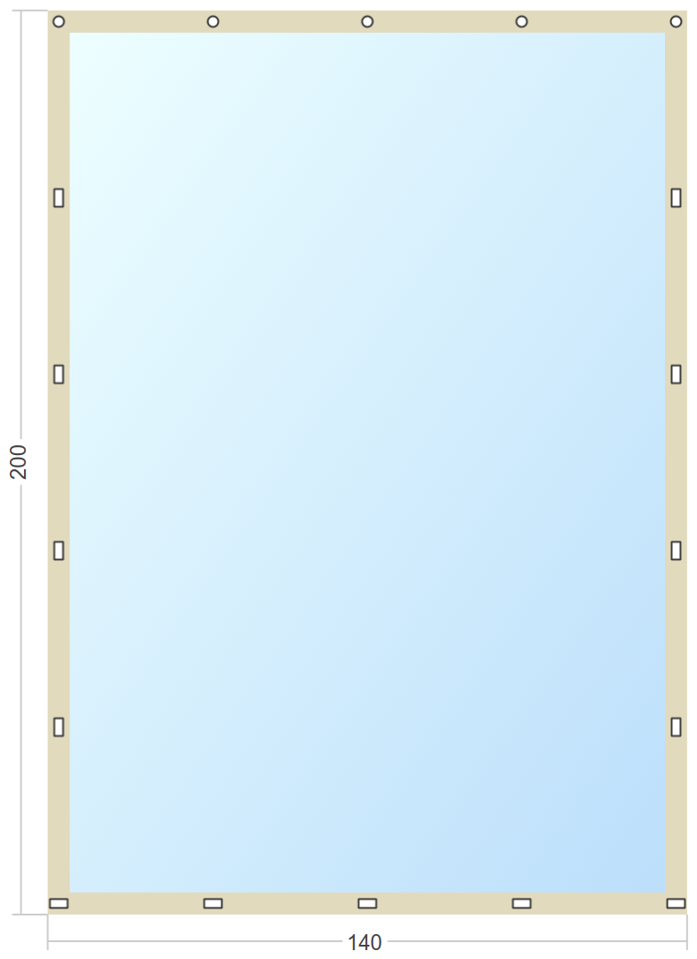 Мягкое окно Софтокна 140х200 см, Прозрачная пленка 0,7мм, Скоба-ремешок, Бежевая окантовка, Комплект для установки - фотография № 3