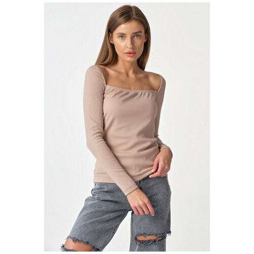 фото Лонгслив fly, размер 40, бежевый