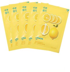 Holika Holika Набор тонизирующих тканевых масок для лица с экстрактом лимона Pure Essence Mask Sheet Lemon 20 мл*5 шт