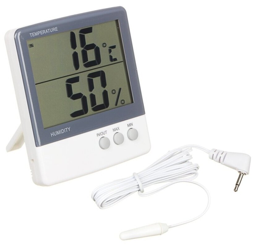 VETTA Термометр электронный 2 режима, с уличным датчиком, пластик, 10,8x10см, HTC-3 - фотография № 2