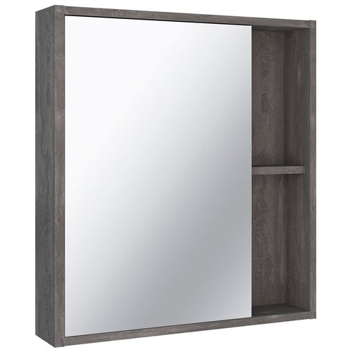 Зеркальный шкаф Runo Эко 60 / железный камень / универсальный / полка для ванной