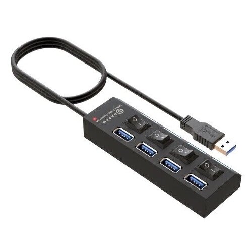 Хаб на 4USB с возможностью отключения каждого порта DREAM UH2 черный usb hub на 7 портов с выключателями для периферийных устройств