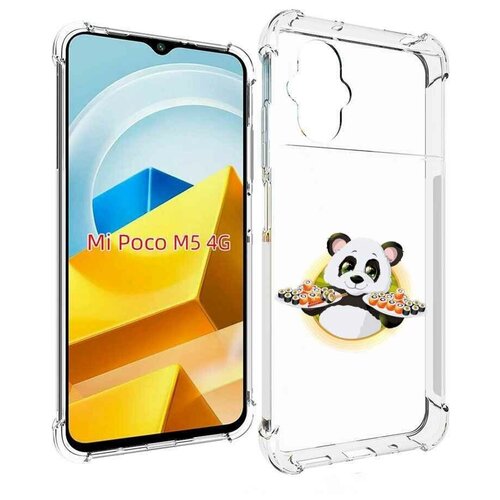 Чехол MyPads панда-с-суши для Xiaomi Poco M5 задняя-панель-накладка-бампер